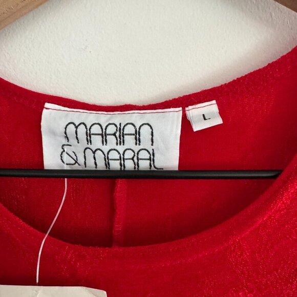 NWT Y2K Vintage Marian and Maral Floral Fiery Red Sleeveless long Dress Large - Picture 3 of 12